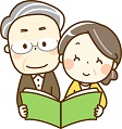 本を読むシニア夫婦