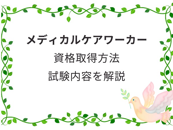 看護助手資格メディカルケアワーカーとは 取得方法や試験内容を解説 介護職のおはなし