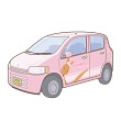 ピンクの訪問車