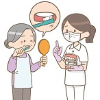 高齢者への歯磨き指導