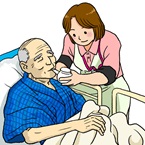 介護における吸い飲み使用イメージ