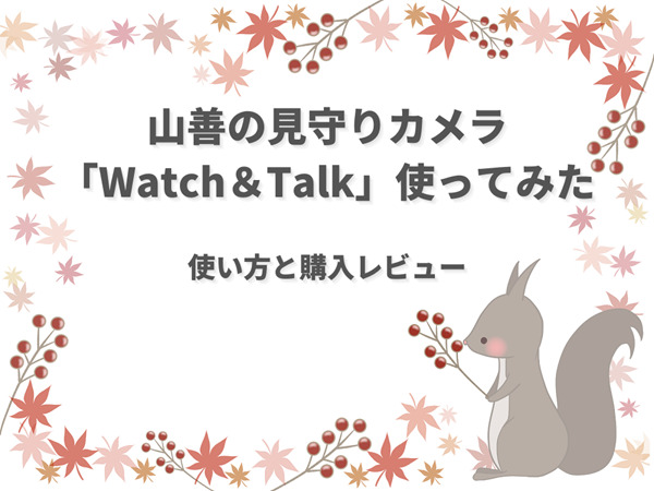 山善の見守りカメラ「Watch＆Talk」の使い方と使用レビュー